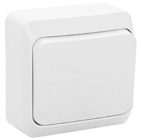 Переключатель накладной Systeme Electric Этюд 1-кл. проходной белый  картинка